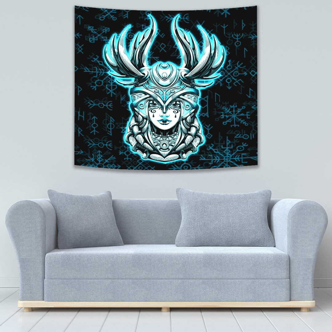 Viking Valkyrie Turquoise Tapestry for Wall Décor