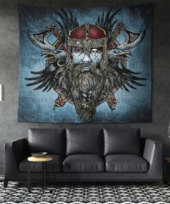 Viking Warrior With Axe Tapestry for Wall Décor