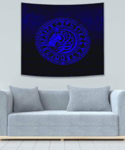 Viking Wolf Blue Version Tapestry for Wall Décor