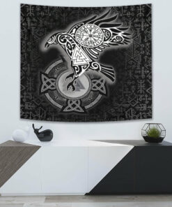 VikingStyle Tapestry Celtic Raven Viking Homeset Tapestry for Wall Décor