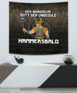VikingStyle Tapestry Der Nordische Gott Der Ungeduld Hammersbald Tapestry for Wall Décor