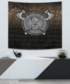 VikingStyle Tapestry Fenrir Viking Shield Tapestry for Wall Décor