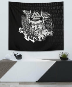 VikingStyle Tapestry Odin Viking Set Tapestry for Wall Décor