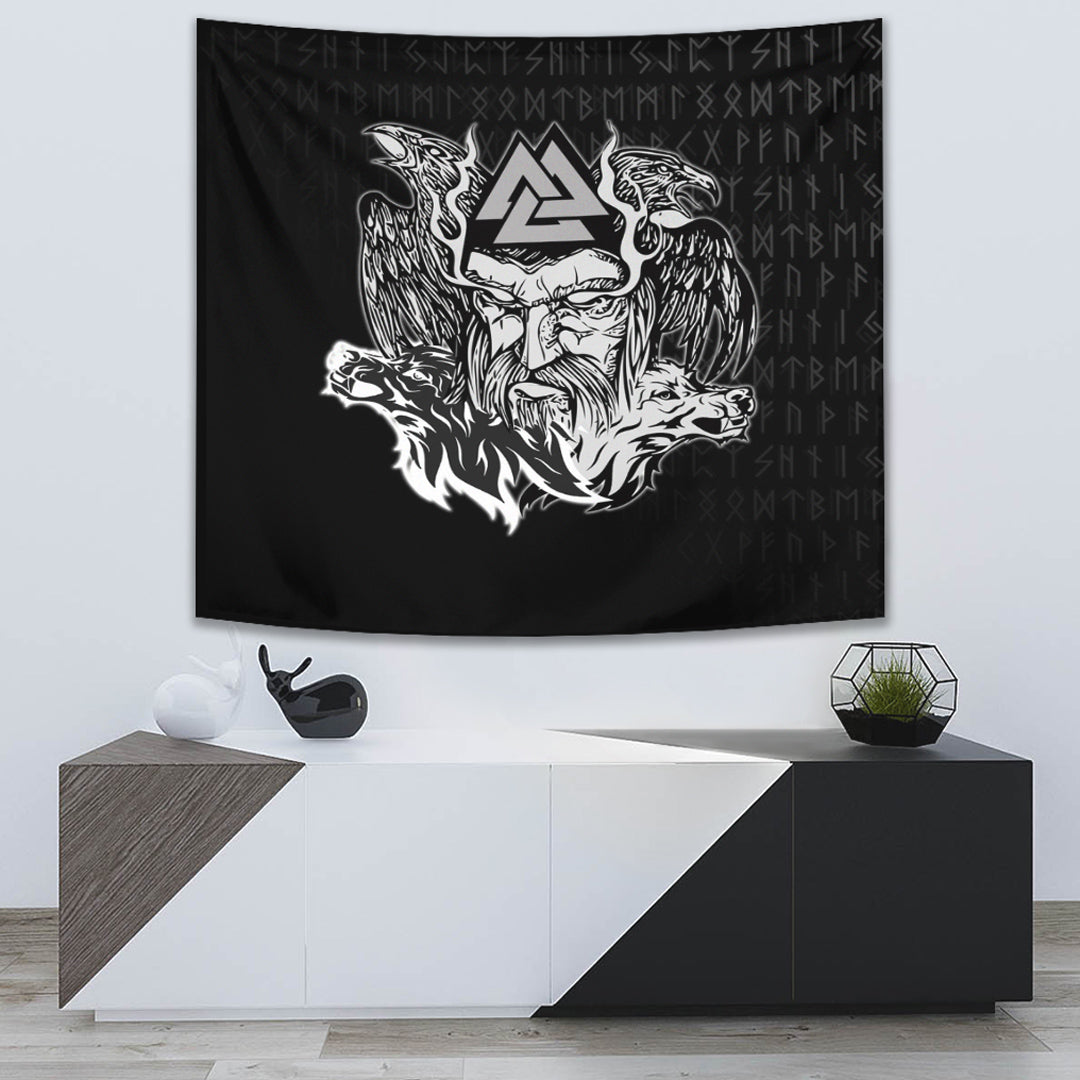 VikingStyle Tapestry Odin Viking Set Tapestry for Wall Décor