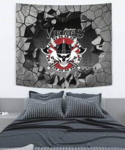 VikingStyle Tapestry Odin Wolf Viking Set Blue Tapestry for Wall Décor