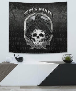 VikingStyle Tapestry Odins Raven Norse Mythology Ravens Midgard Birds Crow Tapestry for Wall Décor