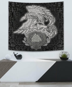 VikingStyle Tapestry Raven Celtic Viking Homeset Tapestry for Wall Décor