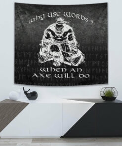 VikingStyle Tapestry Raven Valknut Gold Viking Homeset Tapestry for Wall Décor