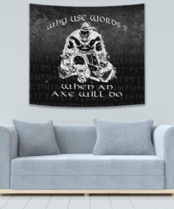VikingStyle Tapestry Raven Valknut Gold Viking Homeset Tapestry for Wall Décor