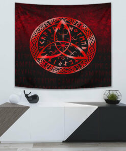 VikingStyle Tapestry Raven and Helm of Awe Tapestry for Wall Décor
