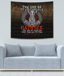 VikingStyle Tapestry The Son Of My God Odin Viking Tapestry for Wall Décor