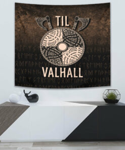 VikingStyle Tapestry Til Valhall Tapestry for Wall Décor