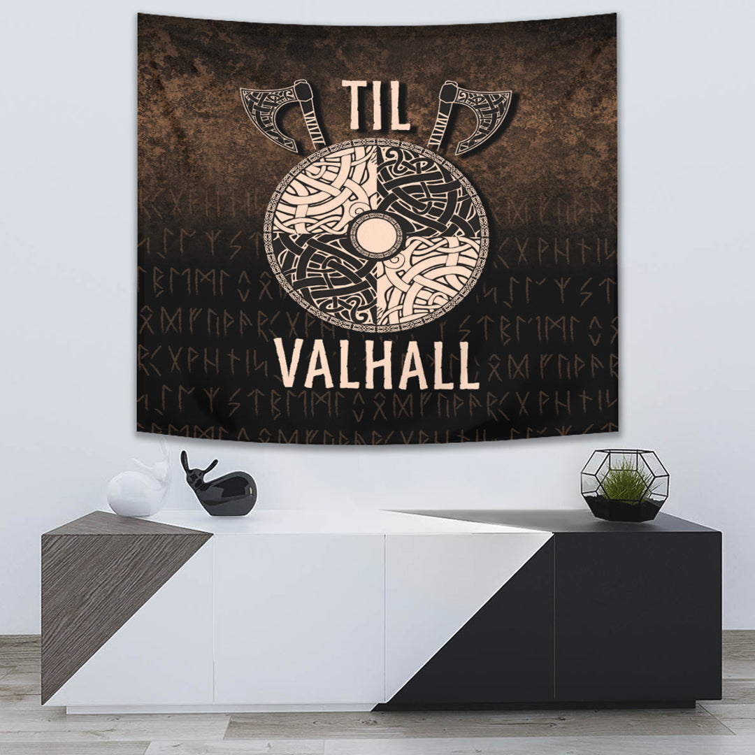 VikingStyle Tapestry Til Valhall Tapestry for Wall Décor