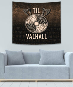 VikingStyle Tapestry Til Valhall Tapestry for Wall Décor