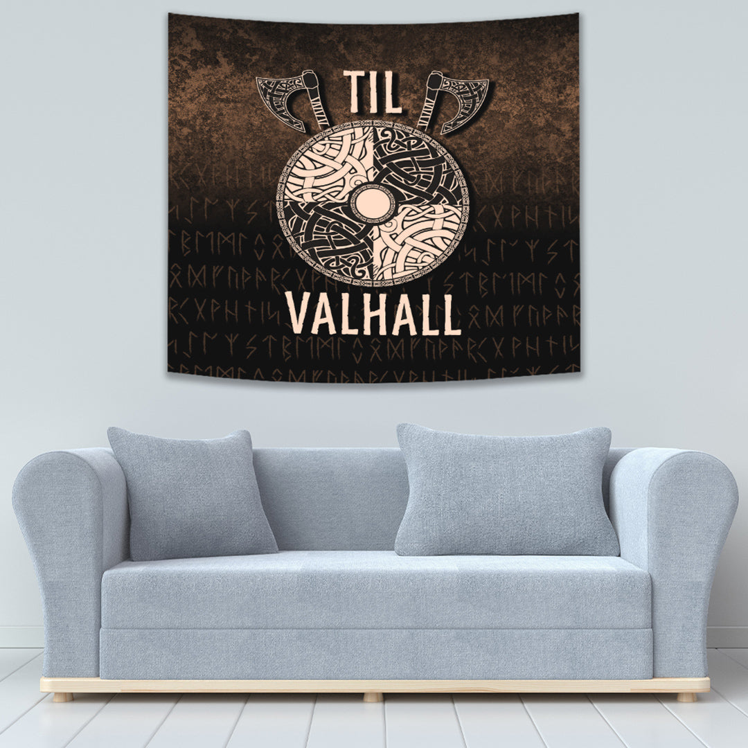 VikingStyle Tapestry Til Valhall Tapestry for Wall Décor