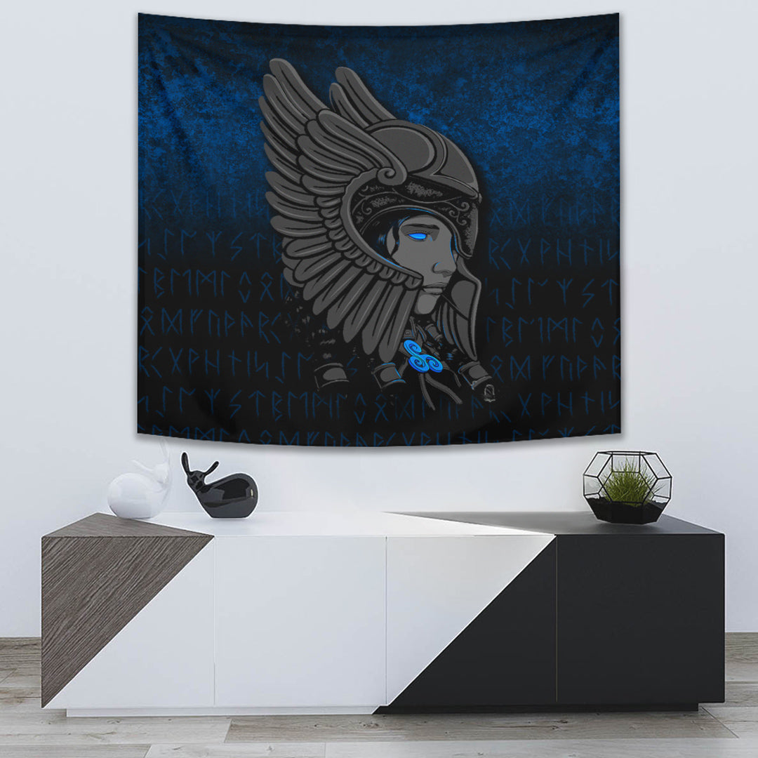 VikingStyle Tapestry Valkyrie Queen Sigrun Viking Warrior Tapestry for Wall Décor