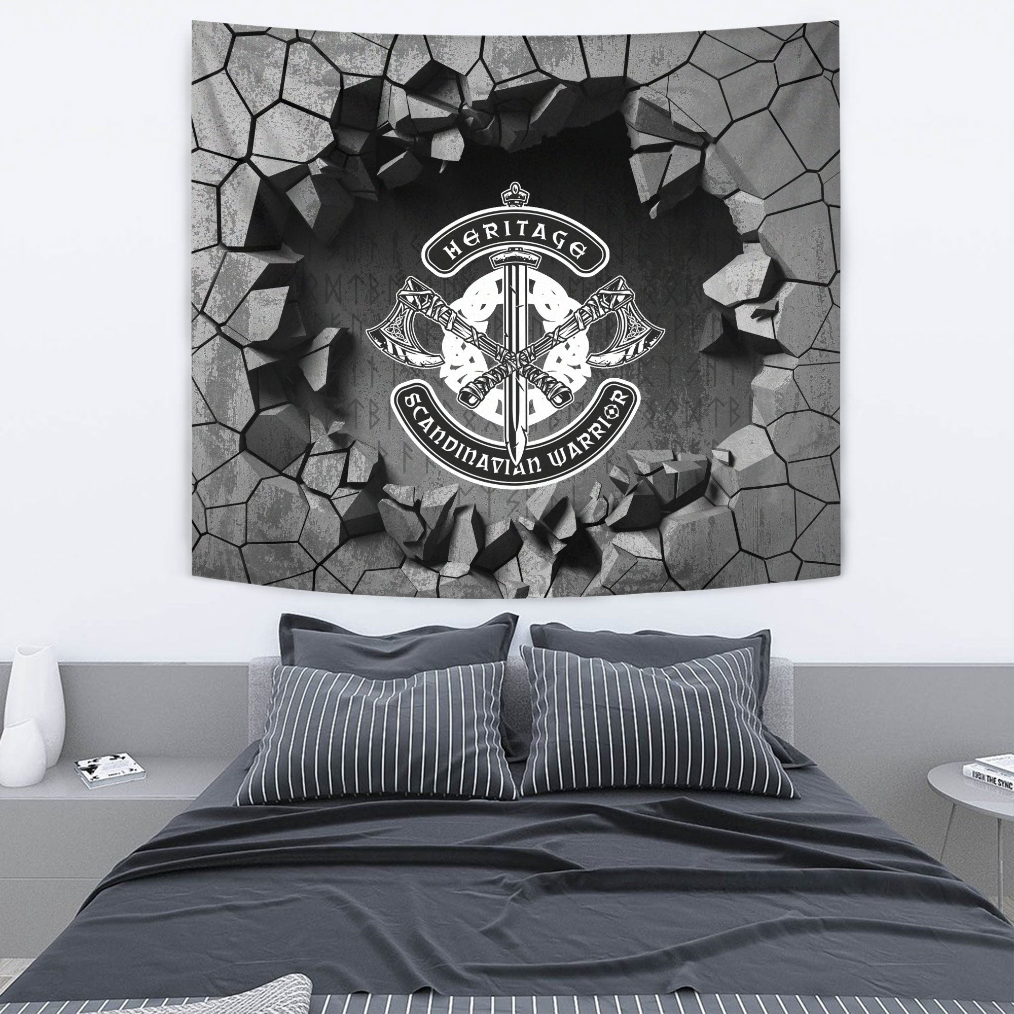 VikingStyle Tapestry Victory Or Valhalla Norse Myth Viking Historical Tapestry for Wall Décor