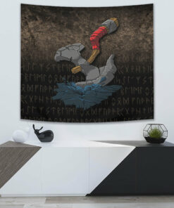 VikingStyle Tapestry Viking Axe Norse Mythology Tapestry for Wall Décor