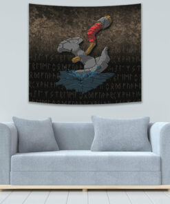 VikingStyle Tapestry Viking Axe Norse Mythology Tapestry for Wall Décor
