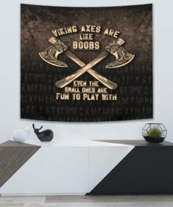 VikingStyle Tapestry Viking Axes Are Like Boobs Tapestry for Wall Décor