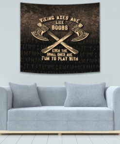 VikingStyle Tapestry Viking Axes Are Like Boobs Tapestry for Wall Décor