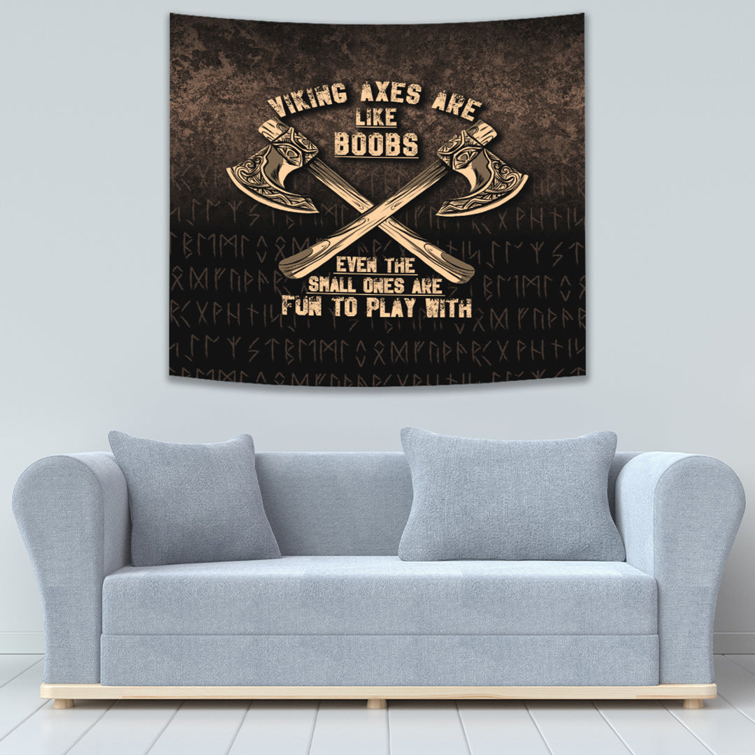 VikingStyle Tapestry Viking Axes Are Like Boobs Tapestry for Wall Décor