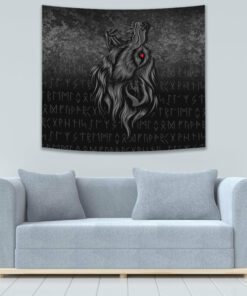 VikingStyle Tapestry Viking Fenrir Wolf Howls To The Gods Tapestry for Wall Décor