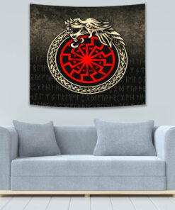 VikingStyle Tapestry Viking Jormungandr Symbol Midgard Serpent Child Of Loki Tapestry for Wall Décor