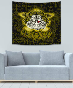 VikingStyle Tapestry Viking Odin Gold Tapestry for Wall Décor