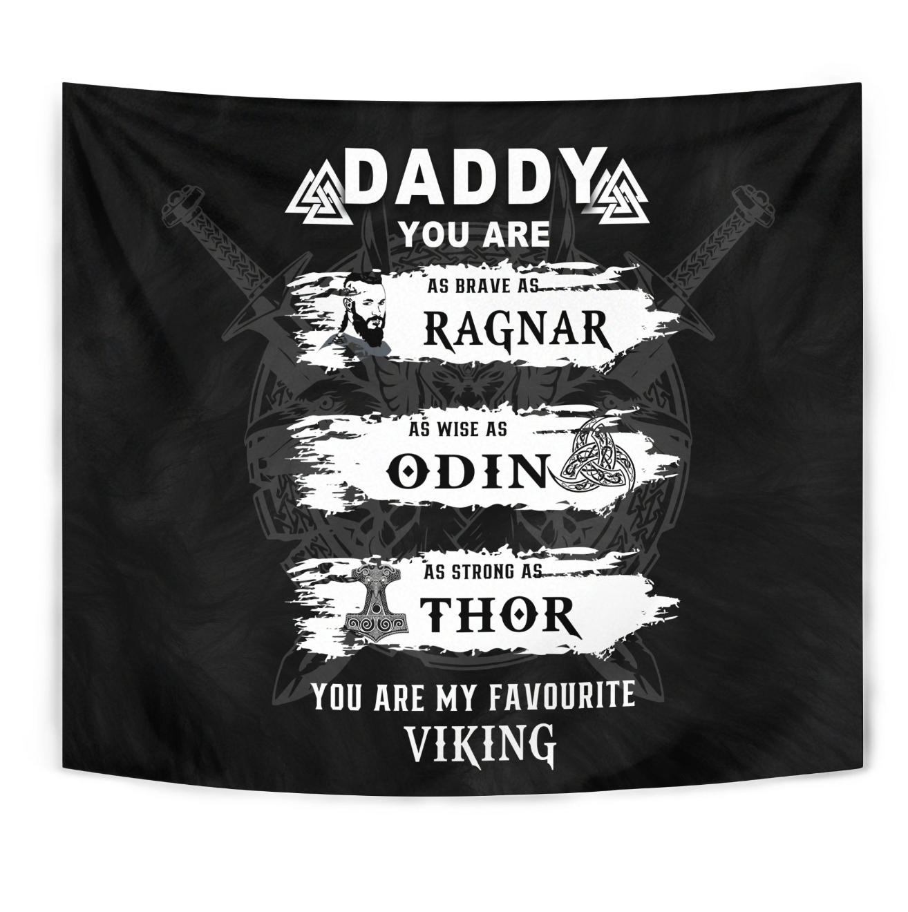 VikingStyle Tapestry Viking Odin Set Blue Tapestry for Wall Décor