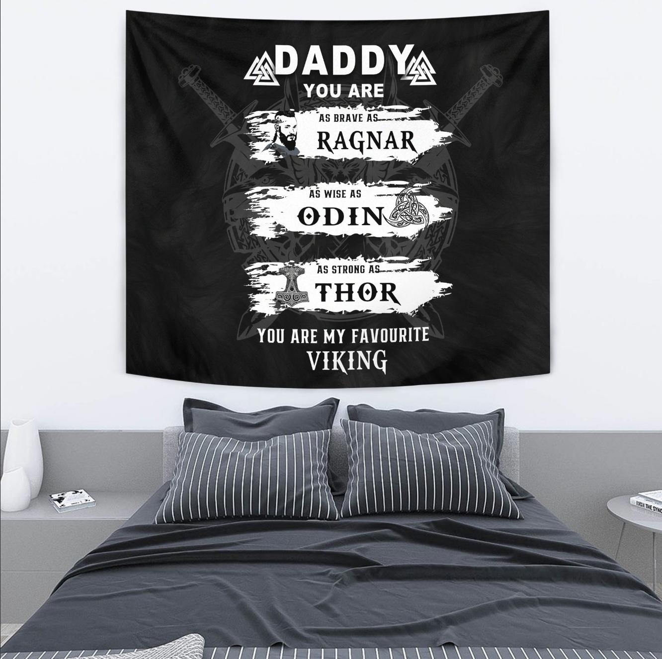 VikingStyle Tapestry Viking Odin Set Blue Tapestry for Wall Décor