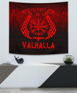 VikingStyle Tapestry Viking Odin Wolf Blue Tapestry for Wall Décor