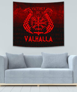 VikingStyle Tapestry Viking Odin Wolf Blue Tapestry for Wall Décor