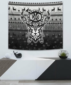 VikingStyle Tapestry Viking Reindeer Vegvisir Tapestry for Wall Décor