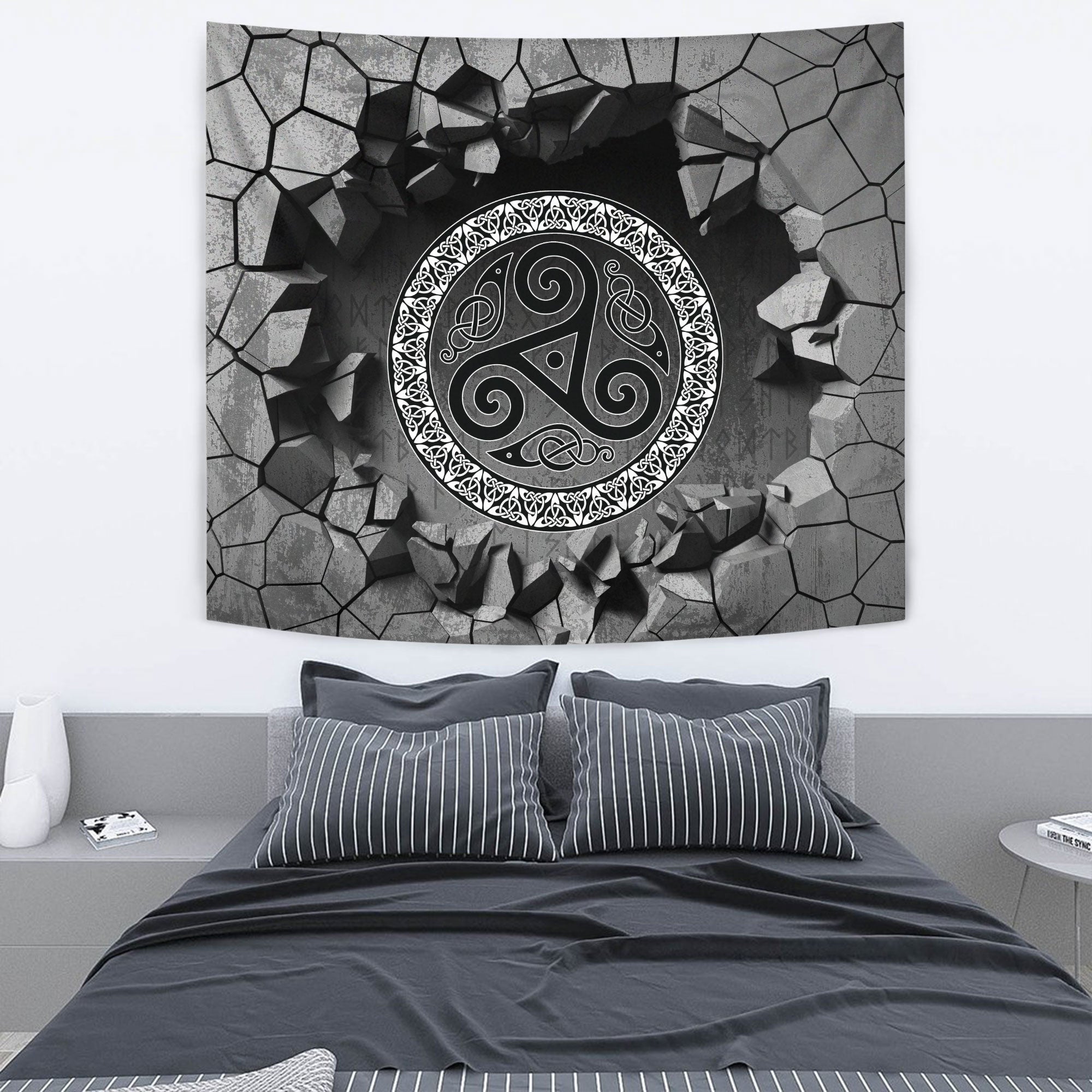 VikingStyle Tapestry Viking Valkyrie Red Tapestry for Wall Décor