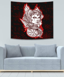 VikingStyle Tapestry Viking Valkyrie Turquoise Tapestry for Wall Décor