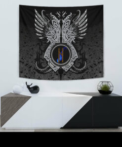 Vikings Golden Raven Tapestry for Wall Décor