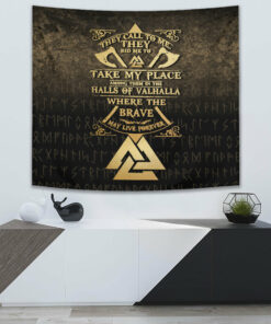 Vikings Hall of Valhalla Tapestry for Wall Décor