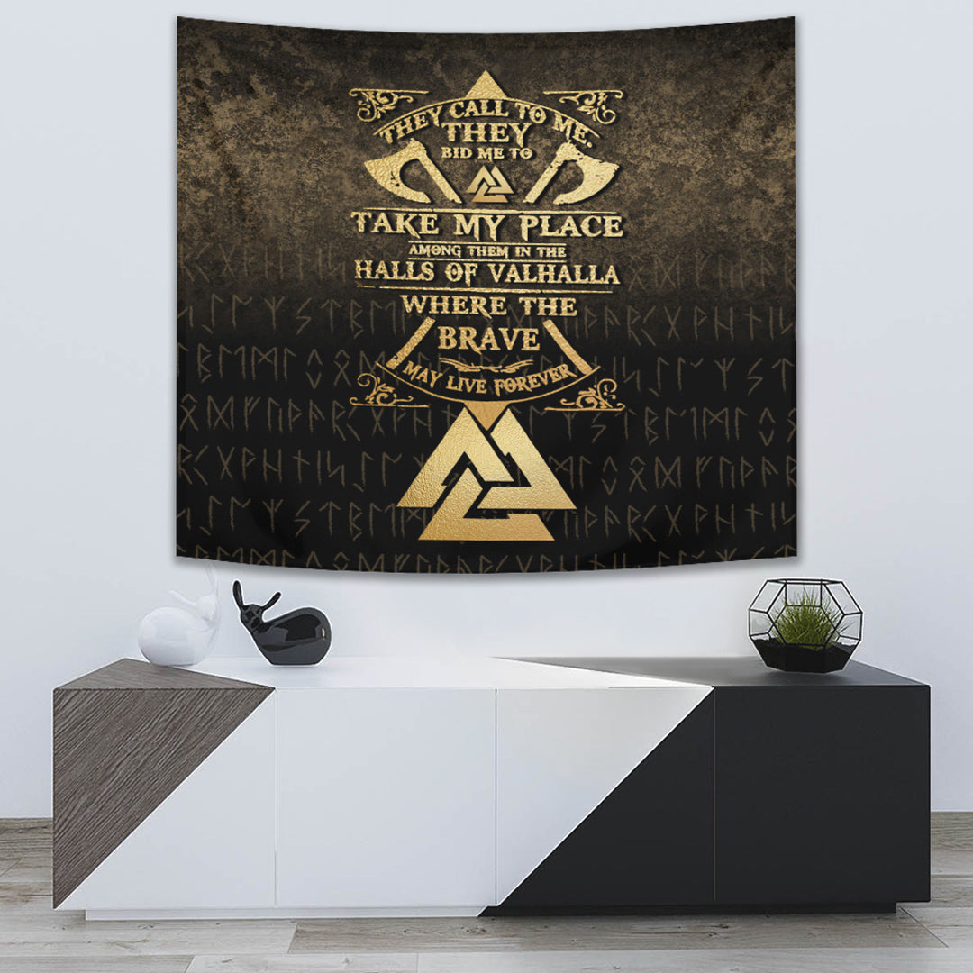 Vikings Hall of Valhalla Tapestry for Wall Décor