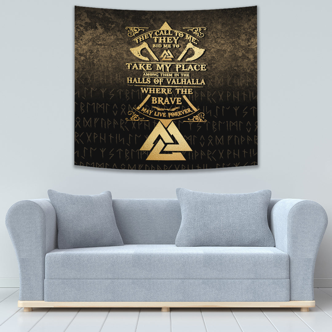 Vikings Hall of Valhalla Tapestry for Wall Décor