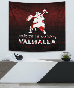 Vikings Odin Valhalla Cyan Version Tapestry for Wall Décor
