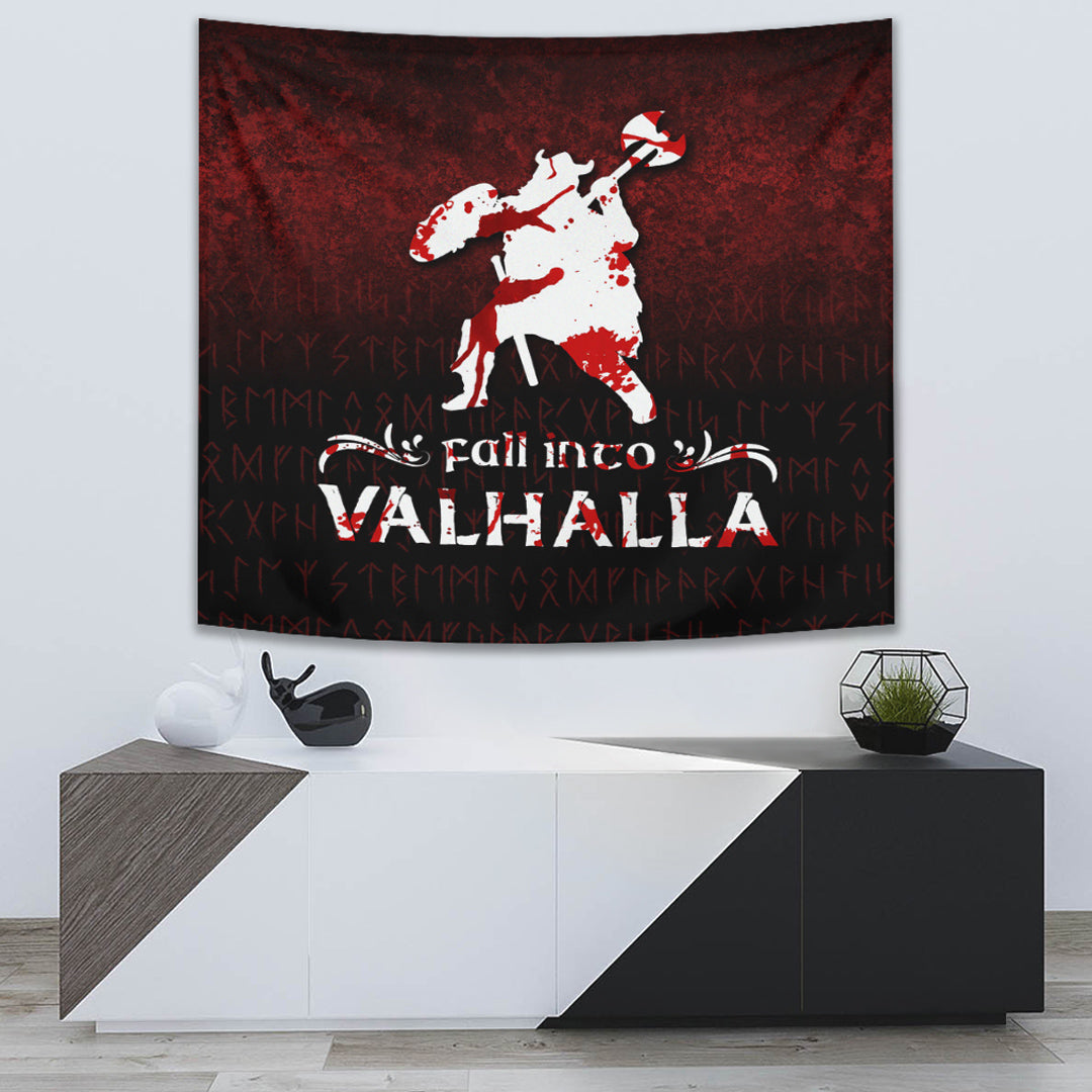 Vikings Odin Valhalla Cyan Version Tapestry for Wall Décor