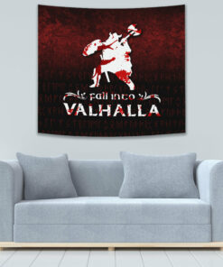 Vikings Odin Valhalla Cyan Version Tapestry for Wall Décor