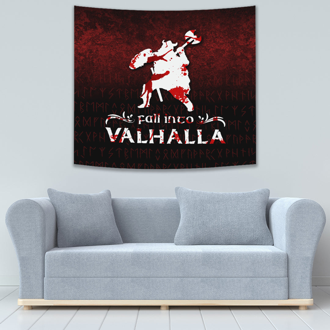 Vikings Odin Valhalla Cyan Version Tapestry for Wall Décor