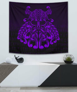 Vikings Odin Valhalla Purple Version Tapestry for Wall Décor