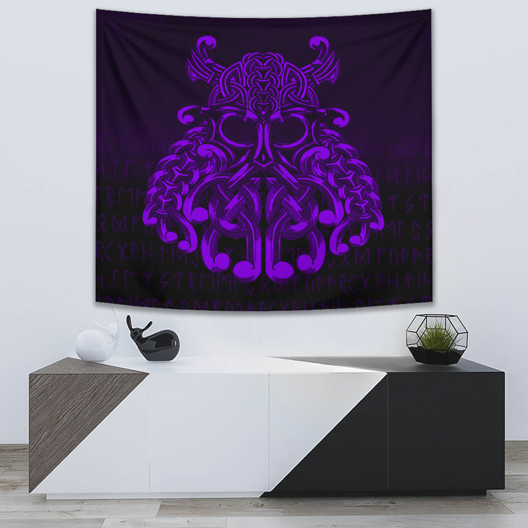 Vikings Odin Valhalla Purple Version Tapestry for Wall Décor