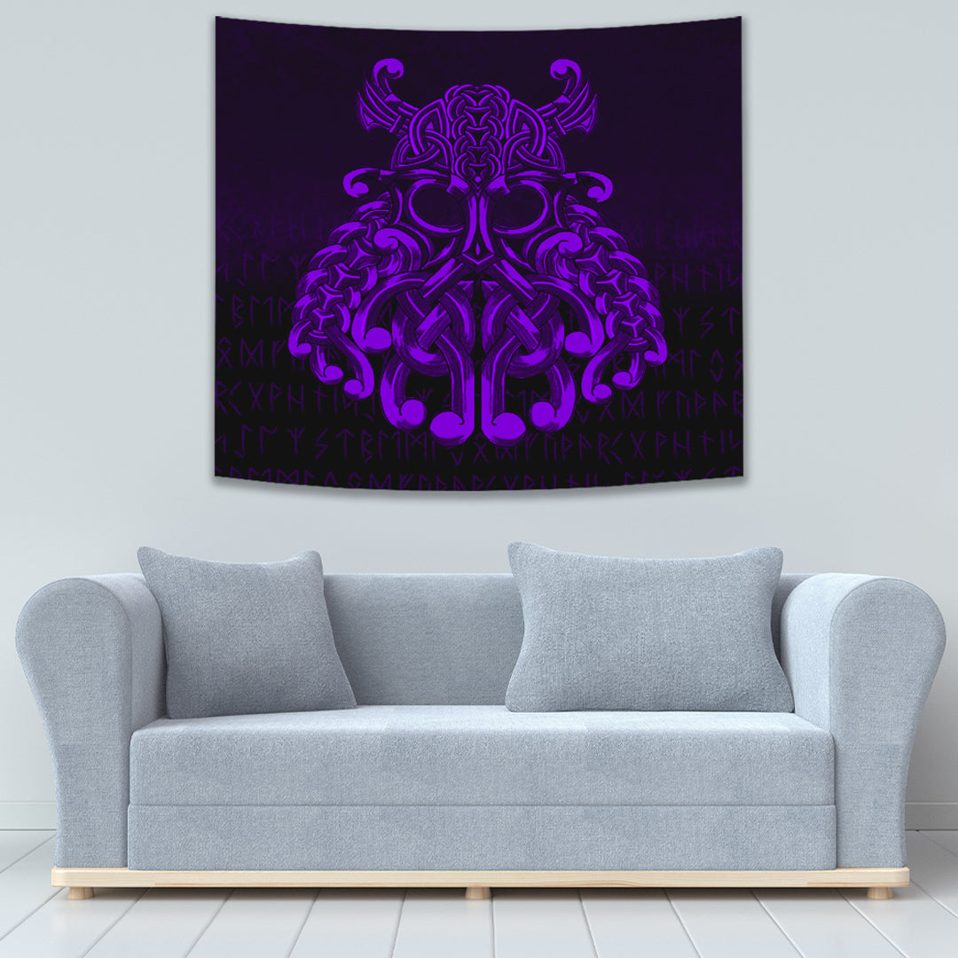 Vikings Odin Valhalla Purple Version Tapestry for Wall Décor