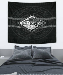 Vikings Tapestry The Wolves Skoll And Hati for Wall Décor