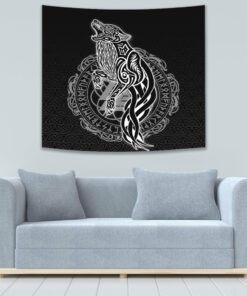 Vikings Victory or Valhalla Skull With Crossed Axe Tapestry for Wall Décor