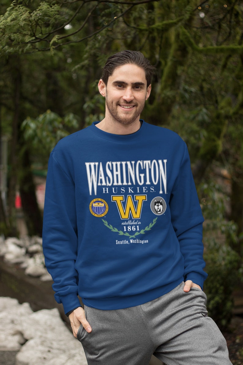 Vintage 1961 Husky University of Washington Shirt, University of Washington Huskies Rose Bowl Football Crewneck Sweatshirt